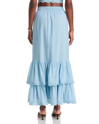 Eyelet Trim Top & Eyelet Trim Midi Skirt