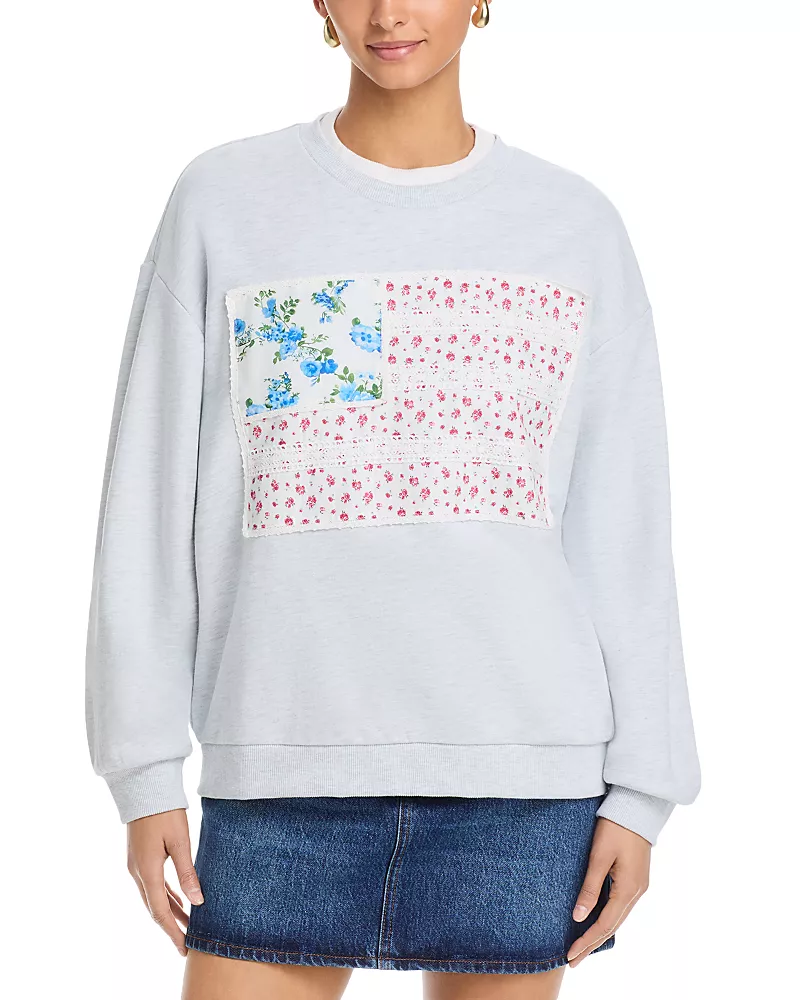Vintage Havana American Flag Applique Crewneck Sweatshirt