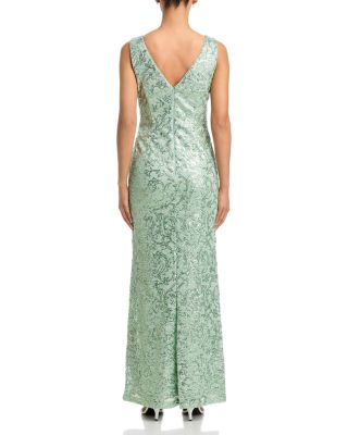 Sleeveless Gown with Ruffle Gathered Front