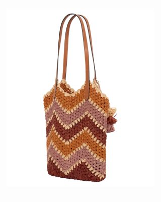 Margot Crochet Raffia Tote
