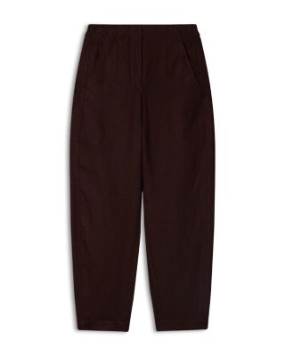 Linen Barrel Leg Trousers