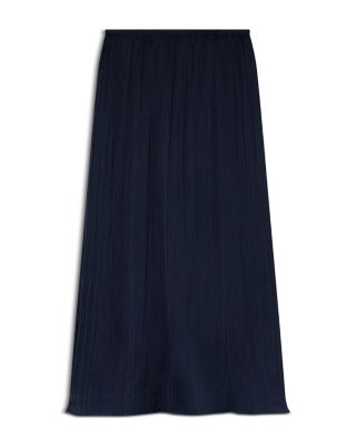 Pliss&eacute; Column Midi Skirt