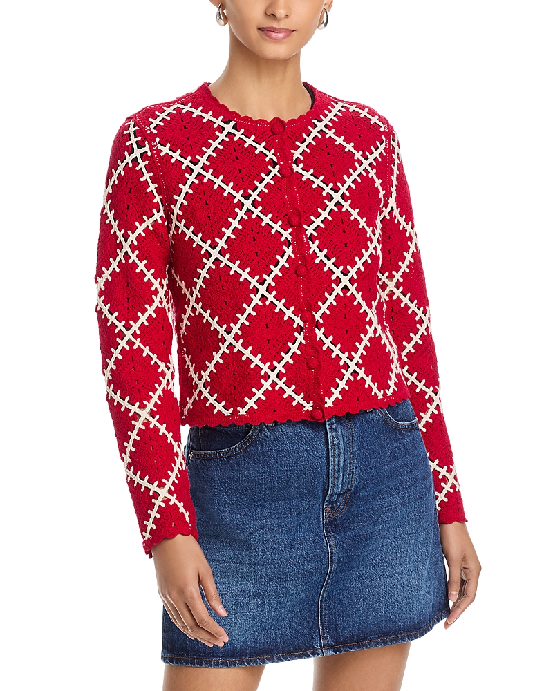 Frame The Crochet Diamond Cardigan Sweater