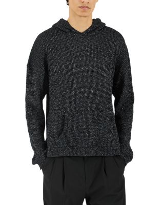 Metallic Knit Patterned Hoodie