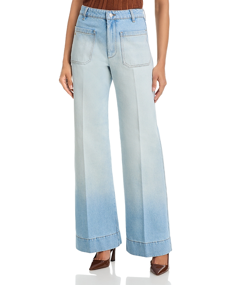 Victoria Beckham Alina Wide Leg Jeans in Heritage Blue
