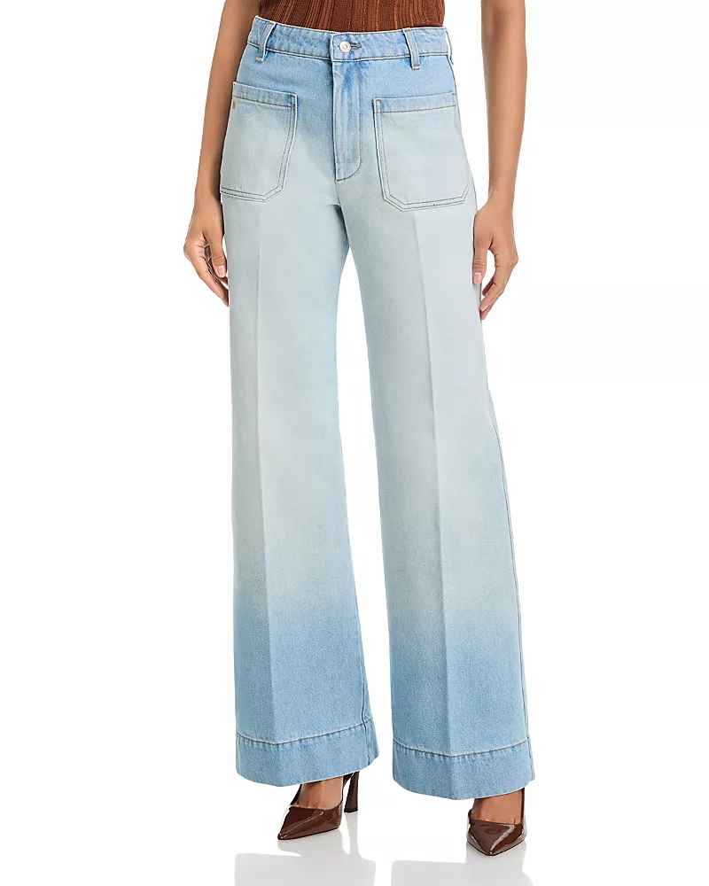 Victoria Beckham Alina Wide Leg Jeans in Heritage Blue