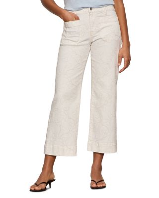The Marine High Rise Wide Crop Jeans in Chalk