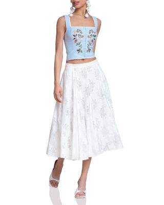 Embroidered Top & Embroidered Mini Skirt