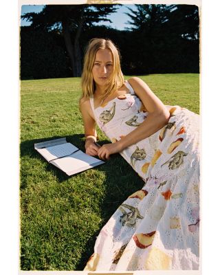 Printed Eyelet Maxi Dress - Exclusive