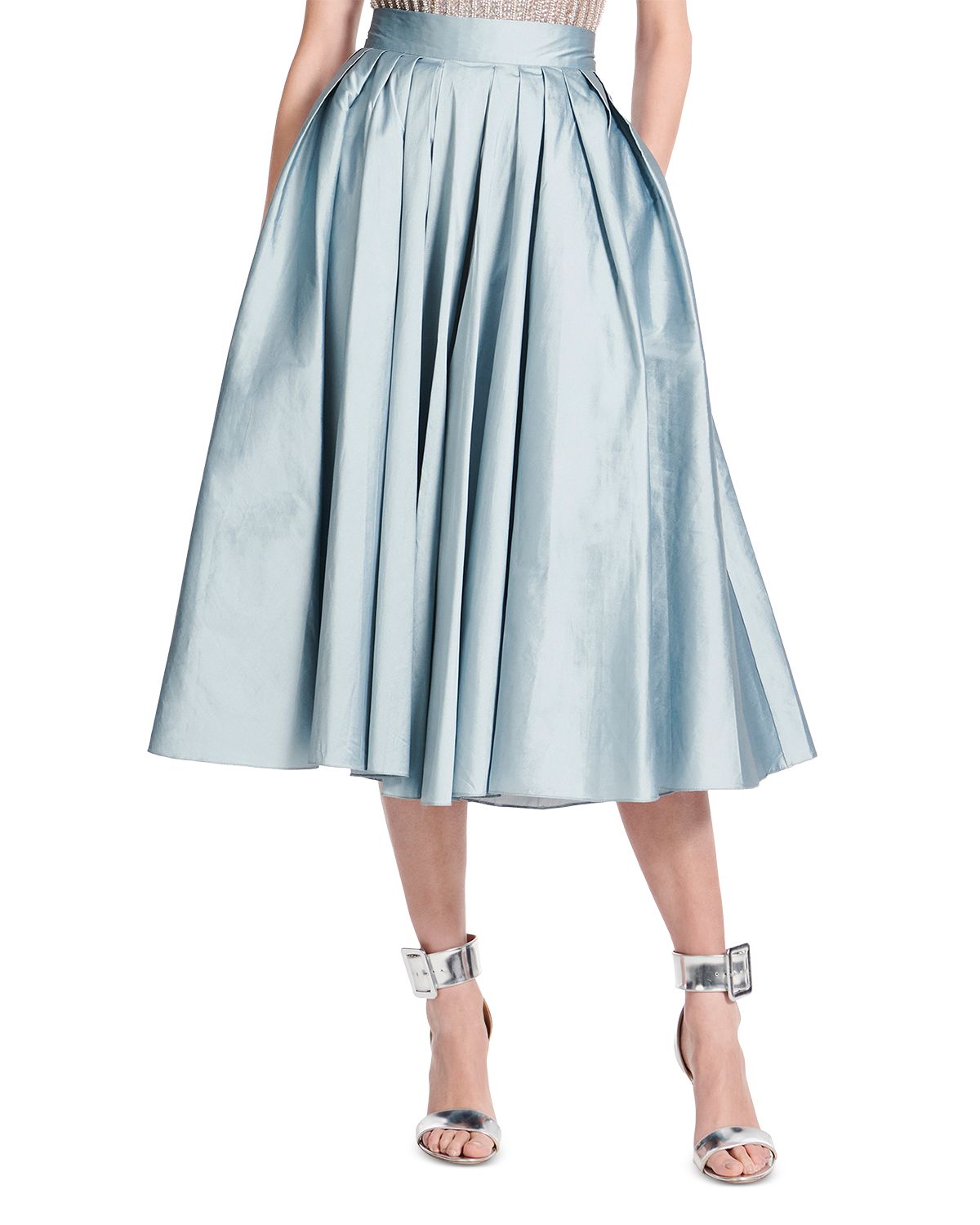 Tea Length Pleated Soft Taffeta Skirt thumbnail 3