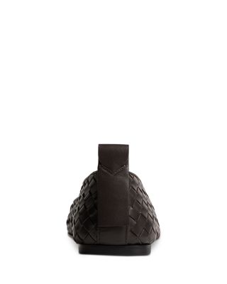 Women's Silenzio Dark Brown Woven Leather Loafers