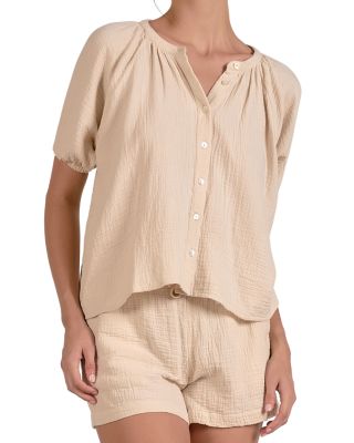 Short Sleeve Shirt Swim Cover-Up