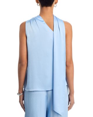 Caliope Hammered Satin Scarf Blouse