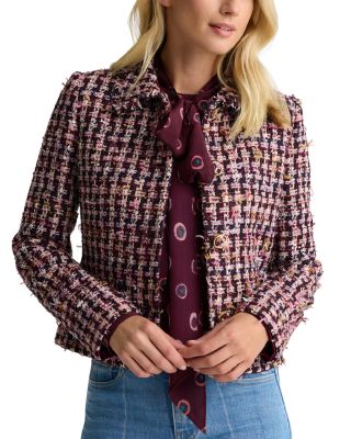 Houndstooth Tweed Boxy Jacket