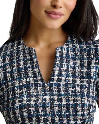 Aspen Tweed Notched Neck Dress