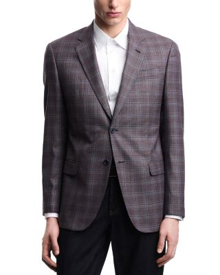 G Line Regular Fit Single Breasted Notch Lapel Jacket in Super 130s Wool
