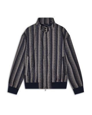 Blouson Two Tone Jagged Motif Jacket