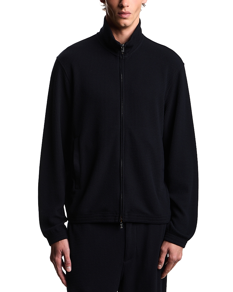 Emporio Armani Travel Essentials Zip Up Textured Sweatshirt