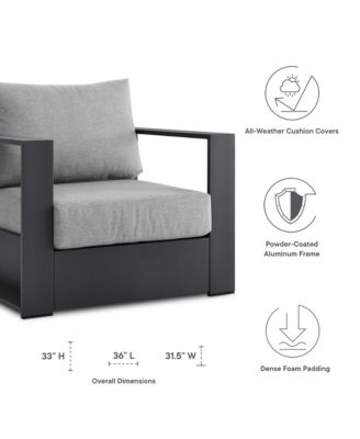  Tahoe Outdoor Patio Powder-Coated Aluminum Armchair, Set of 2