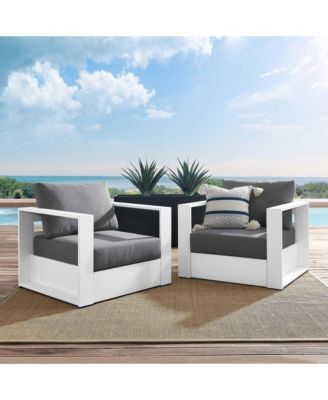  Tahoe Outdoor Patio Powder-Coated Aluminum Armchair, Set of 2