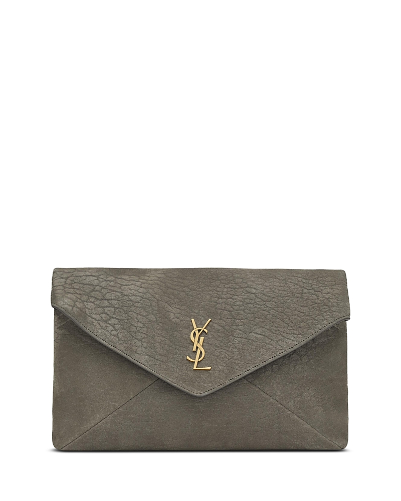 Saint Laurent Cassandre Large Envelope Pouch in Shiny Leather · OS