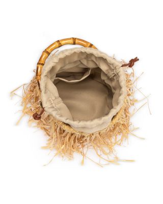Fringed Straw Bucket Bag - Exclusive 