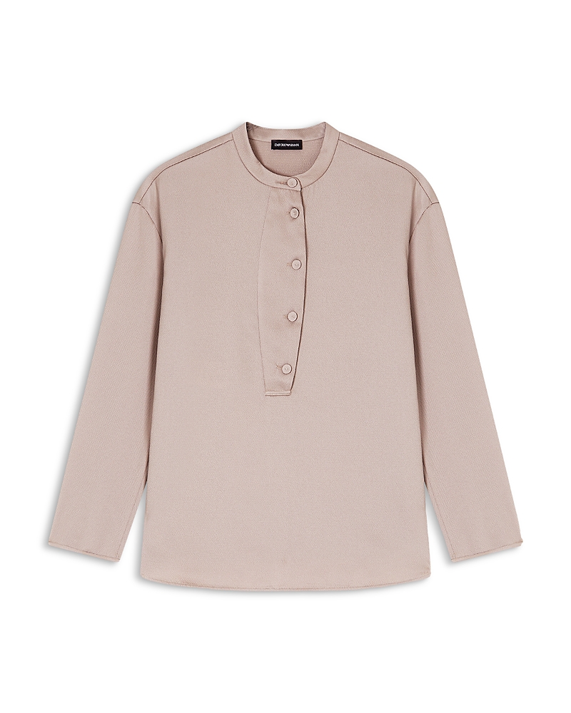 Emporio Armani Crepe Twill Long Sleeve Shirt