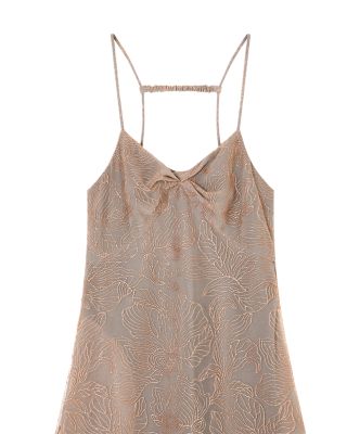 Metallic Floral Embroidered Tulle Gown