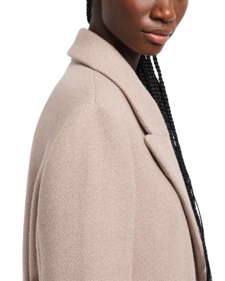 Knitwear Effect Double Breasted Coat