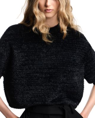 Fuzzy Three Quarter Sleeve Sweater