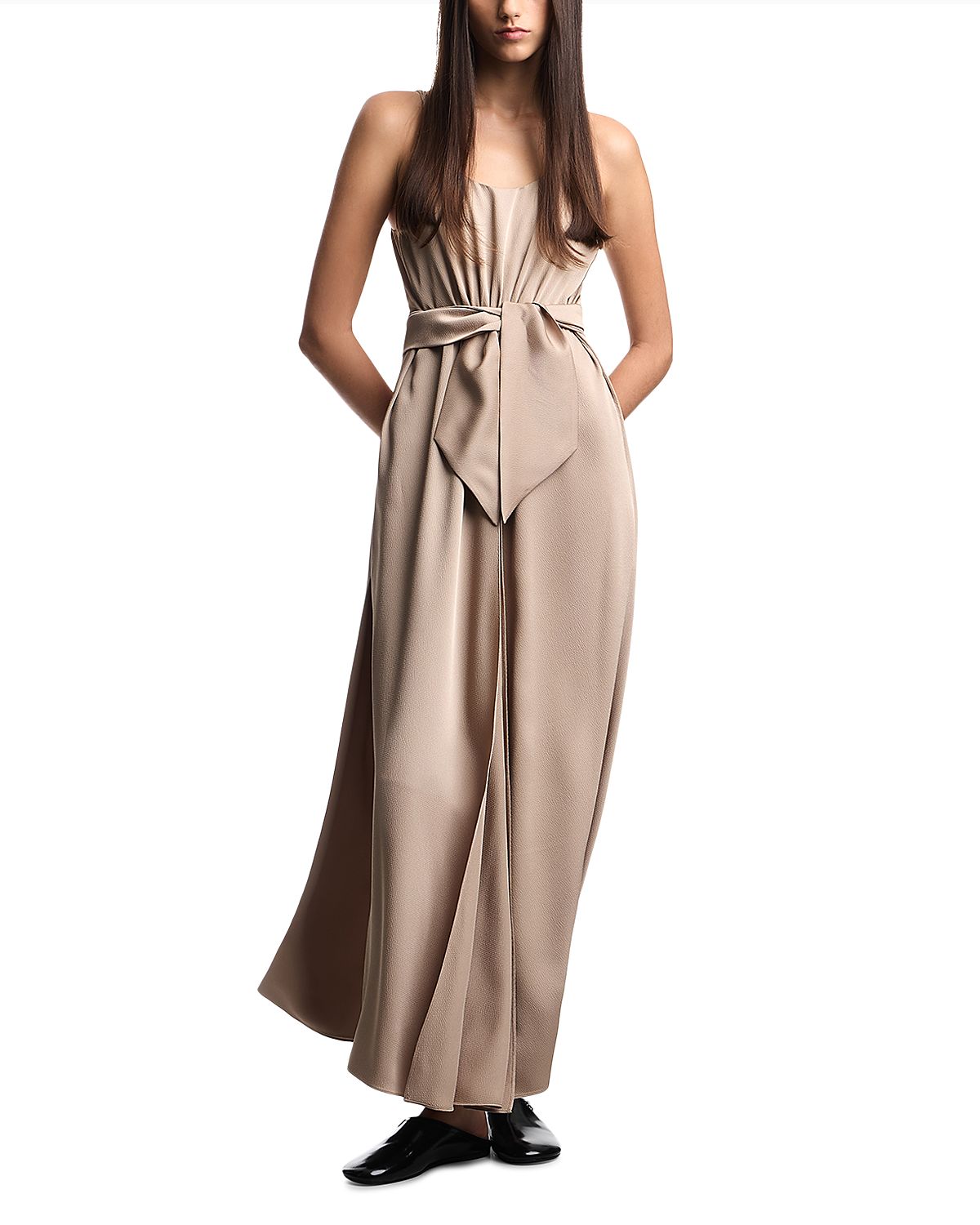 Emporio Armani Crepe Twill Sleeveless Maxi Dress