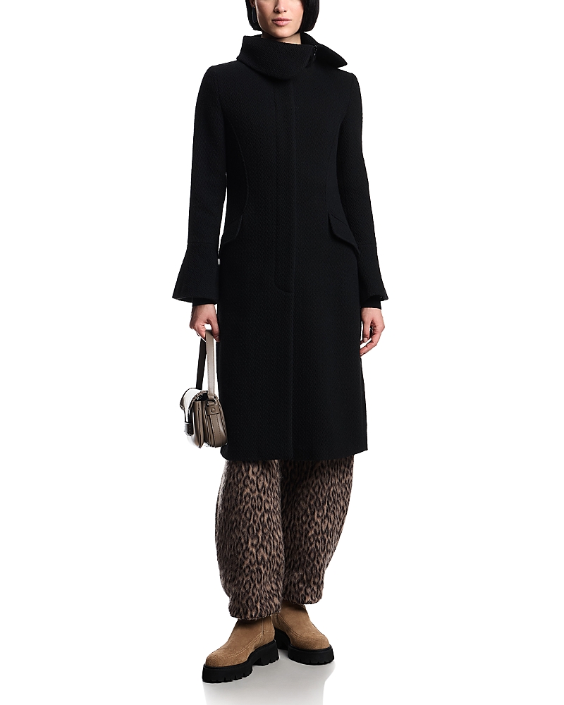 Emporio Armani Detachable Collar Tricot Effect Coat