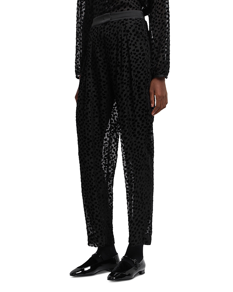 Emporio Armani Tulle and Velvet Trousers with Jeu de Carte Motif