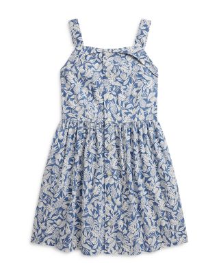 Girls' Pineapple Print Smocked Cotton Dress - Little Kid, Big Kid