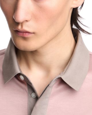 Contrast Hem Cotton Blend Polo Shirt