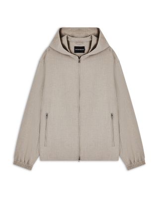 Blouson Seersucker Hooded Jacket