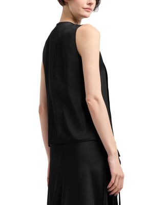 Satin Fringe Sleeveless Top