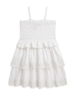 Girls' Smocked Cotton Jersey Dress - Little Kid