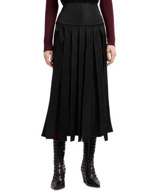 Satin Fringe Midi Skirt