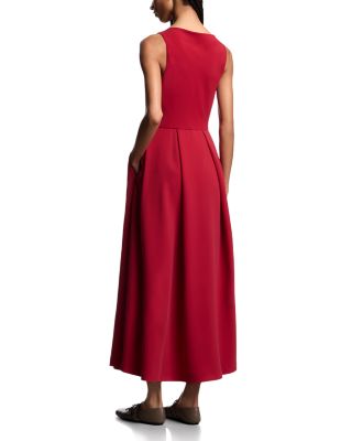 Technical Cady Pleated Midi Dress