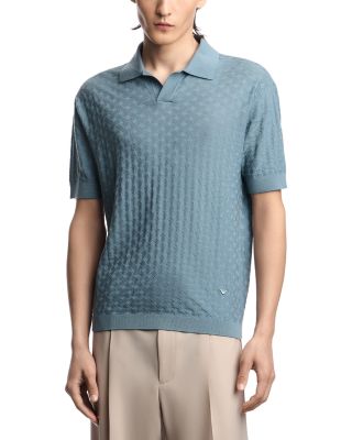 Knit Basketweave Polo Sweater