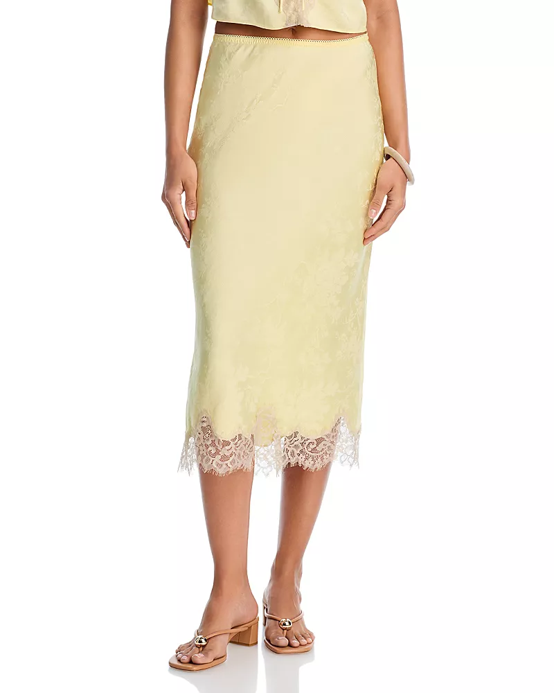 Rumored Lace Hem Midi Skirt