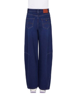 Medium High Rise Balloon Jeans in Blue Denim
