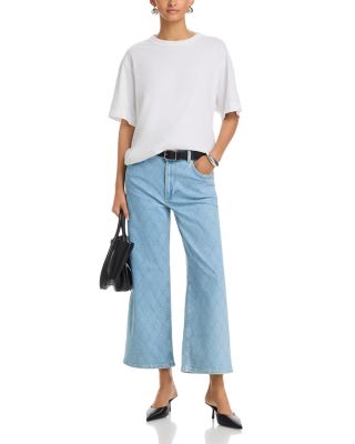 Getty High Rise Crop Jeans in Quilt Stud