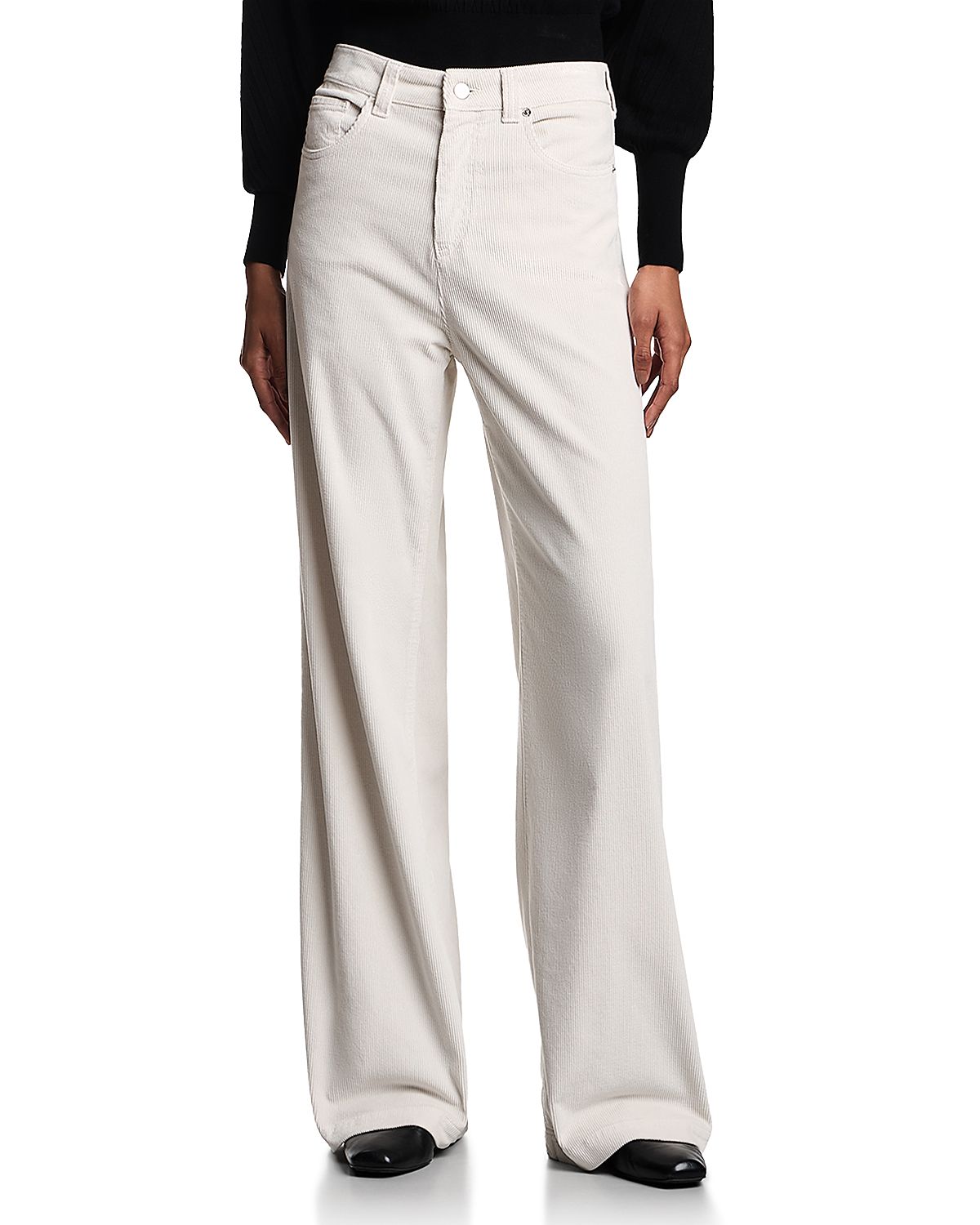 Emporio Armani High Rise Wide Leg Garment Dyed Corduroy Jeans