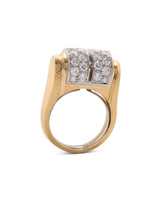 Platinum & Yellow Gold 57th Street Diamond Twin Arches Statement Ring