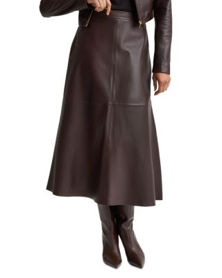 Soft Nappa Leather Midi Skirt