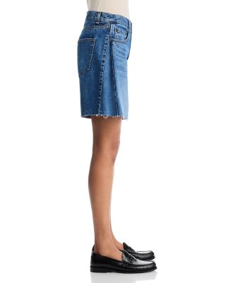 Sloop Mid Rise Denim Shorts in Port