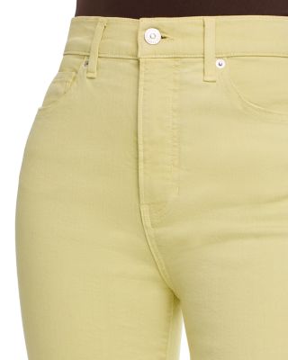 Carson High Rise Ankle Flare Jeans in Pistachio