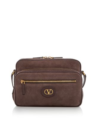 Antibes VLogo Suede & Leather Camera Crossbody Bag
